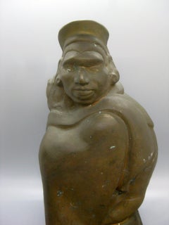 Antique Donal Hord WPA San Diego California Montezuma Aztec Bronze Sculpture Art