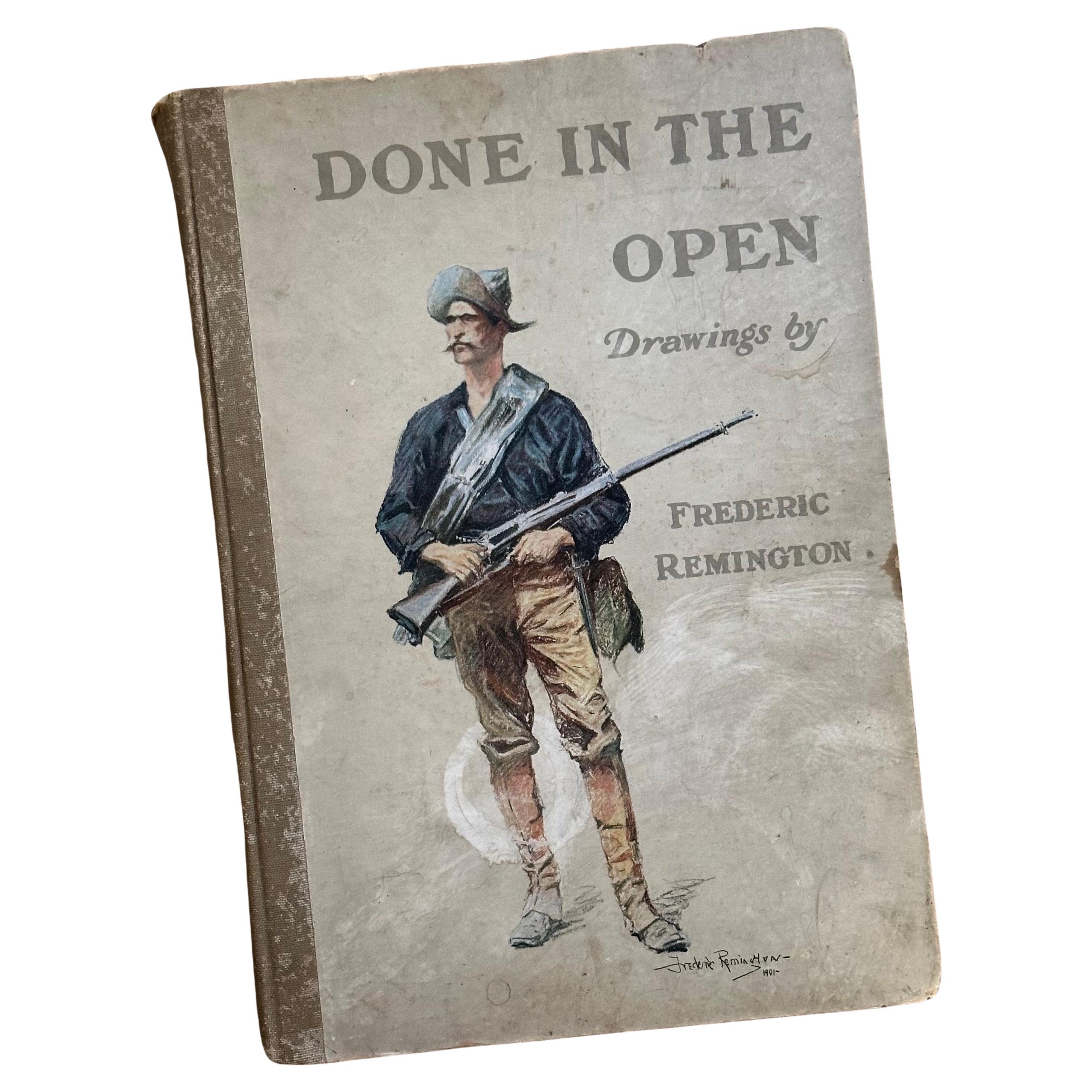 Livre de dessins anciens "Done in the Open" de Frederic Remington - 1902 en vente