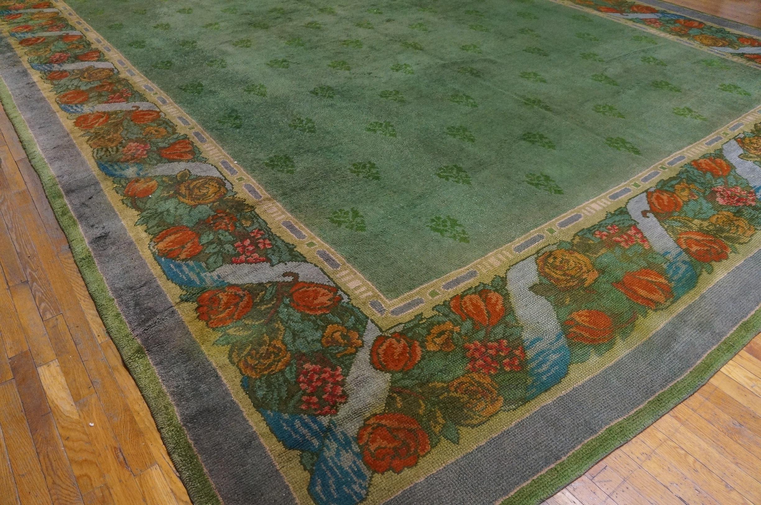 Early 20th Century Irish Donegal Arts & Crafts Carpet (13'3