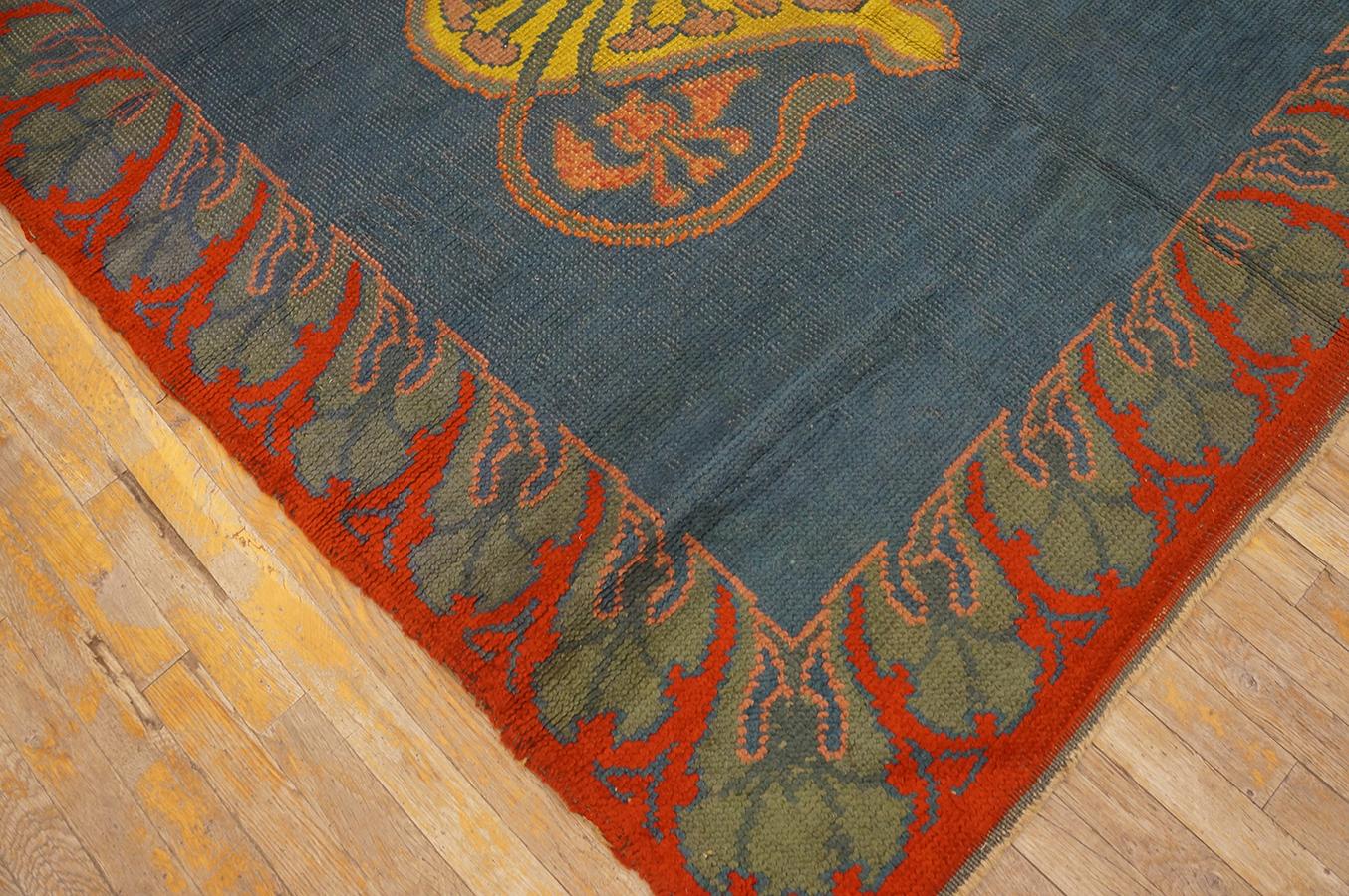 Hand-Knotted Early 20th Century Irish Donegal Arts & Crafts Carpet ( 5'7