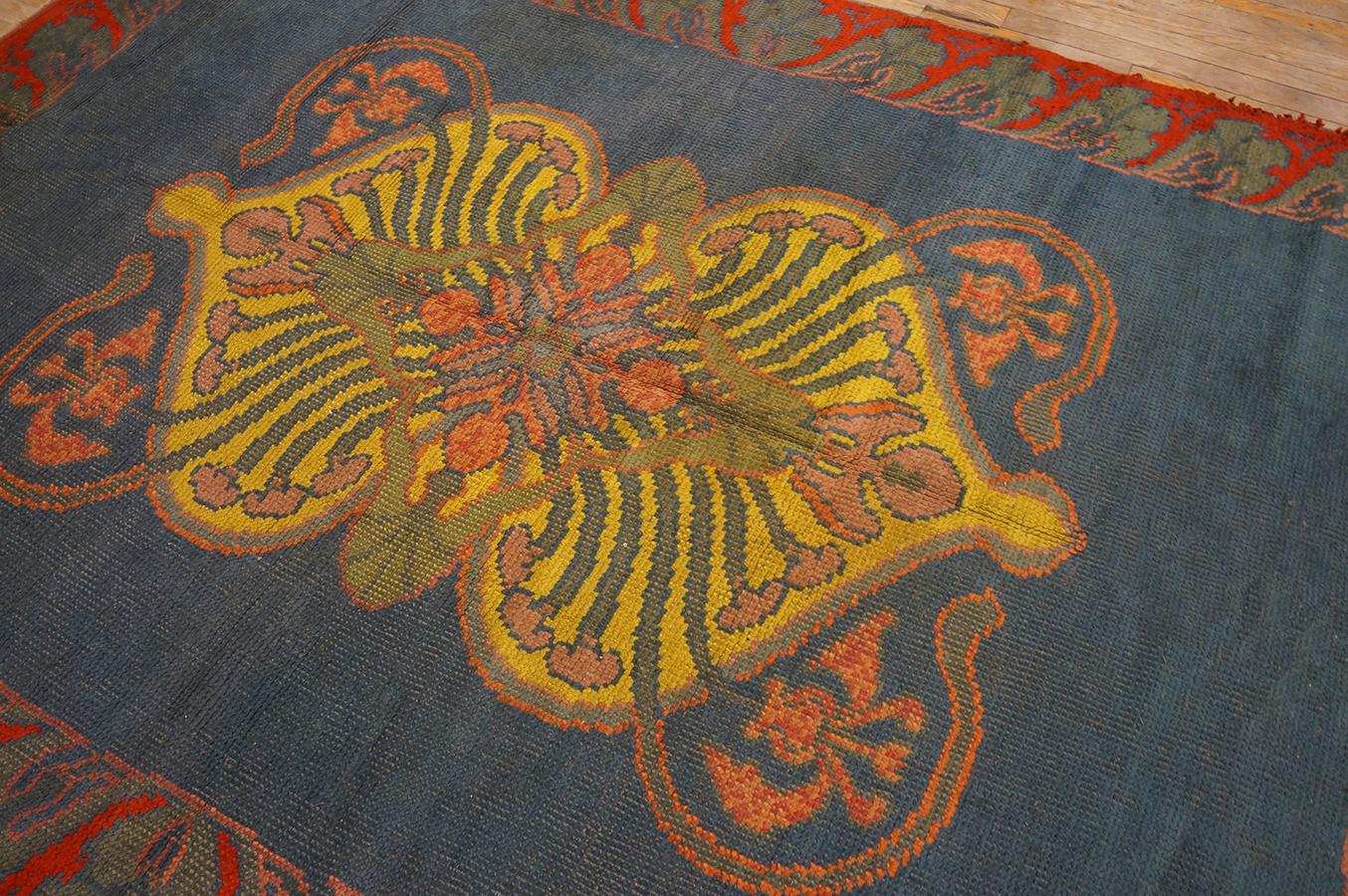 Wool Early 20th Century Irish Donegal Arts & Crafts Carpet ( 5'7