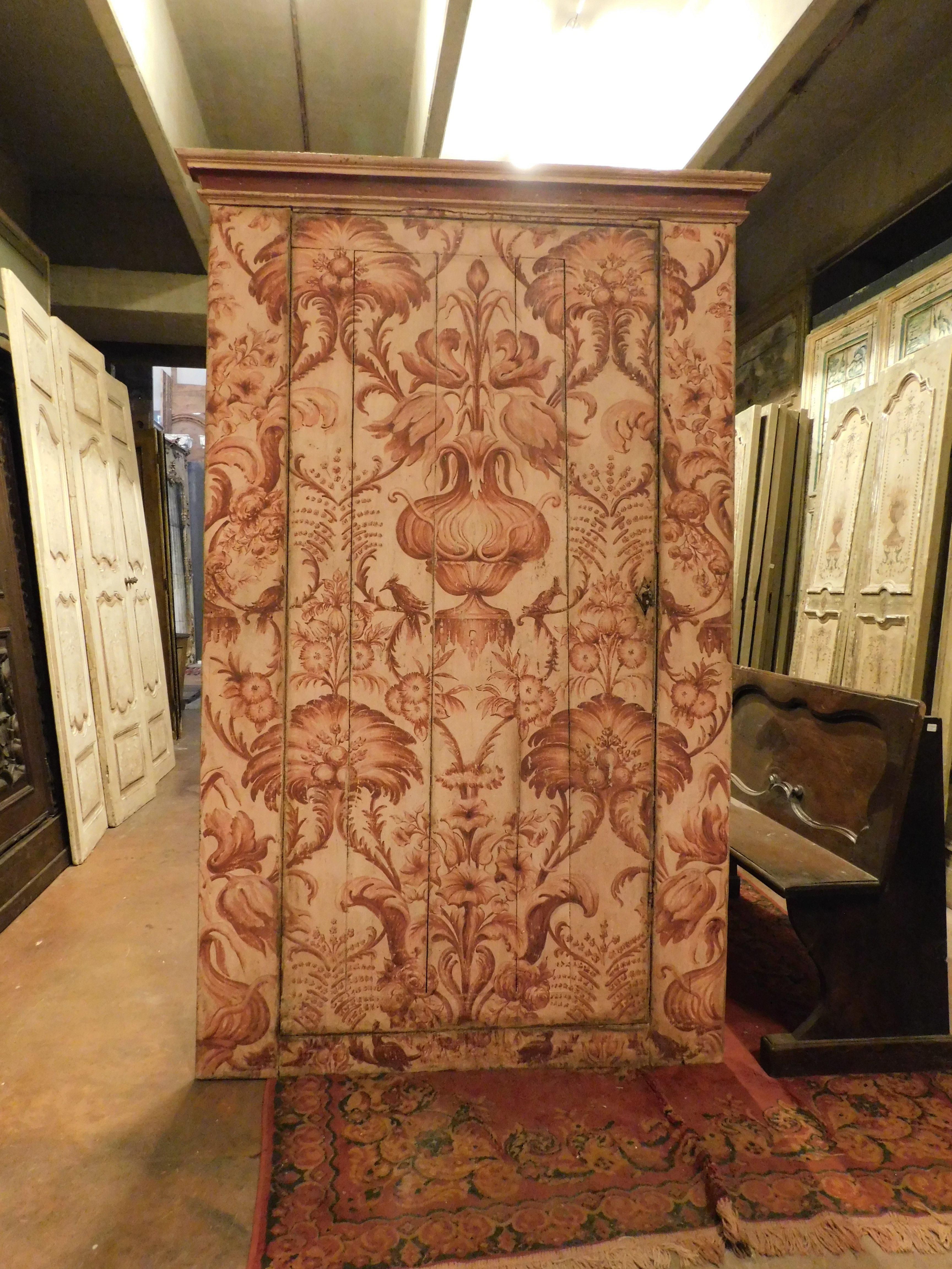 Italian Antique Door Built-In Wardrobe, Cupboard Painted, 18th Century Italy 'Florence'