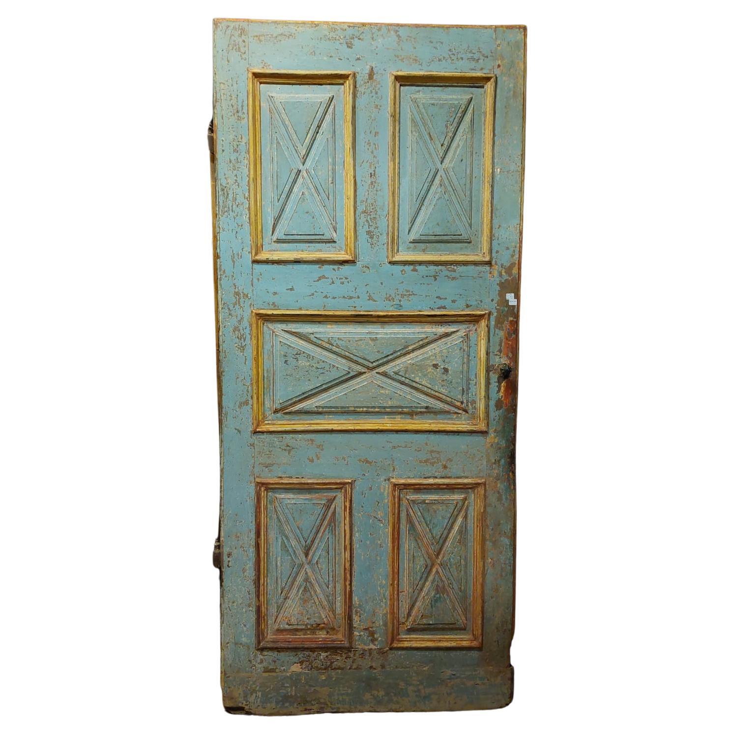 Antique Door, Carved and Lacquered on Walnut Wood, 18th Century Italy