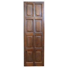 Antique Door in Solid Brown Walnut, Carved Double-Sided, 18th Century, Italy