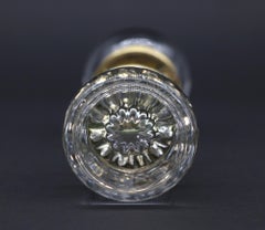 Edwardian Door Knob Set Clear Glass Brass Rosettes Spindle