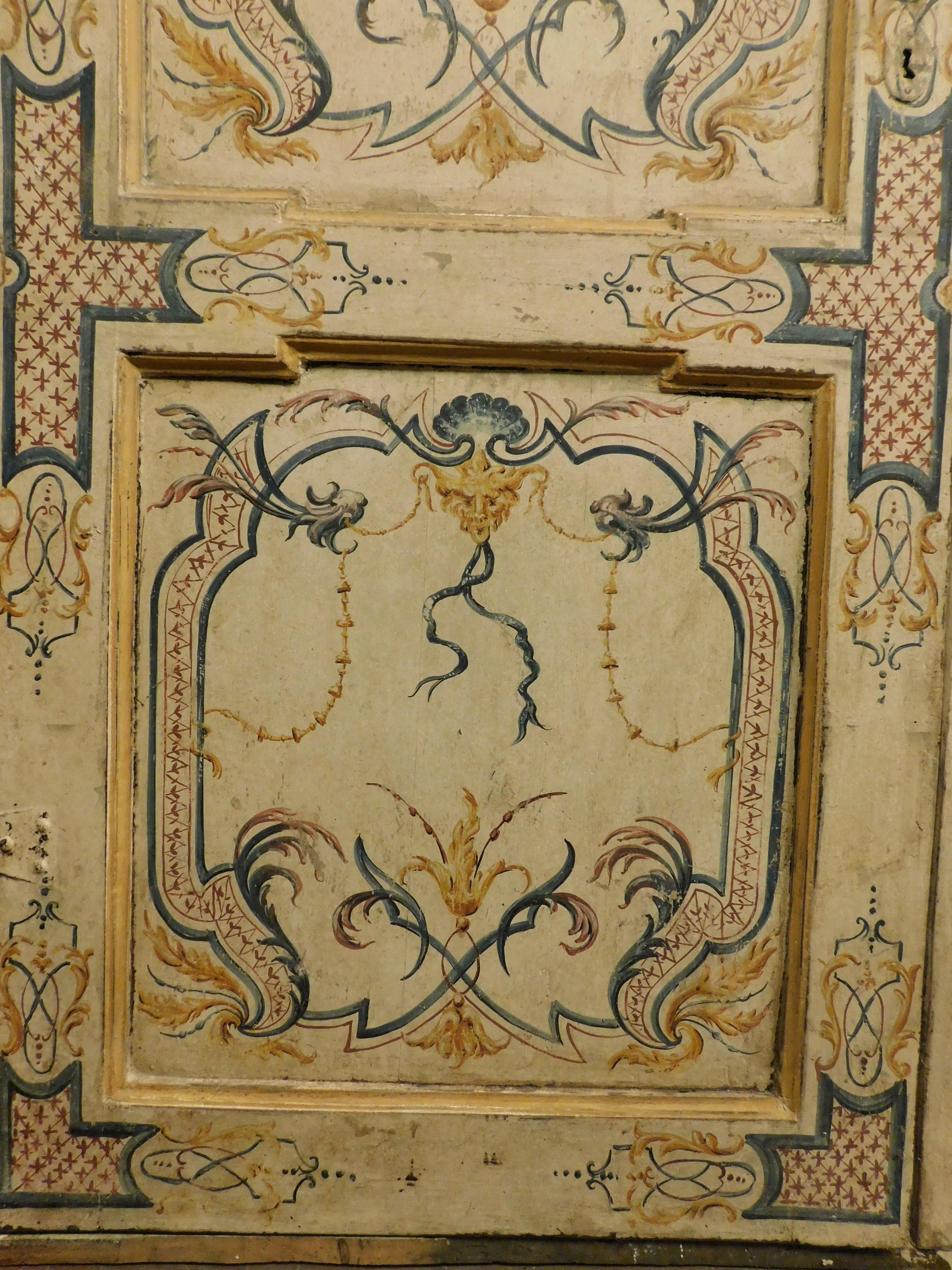 Antike Tür, bemalt und mit Rahmen, Italien, 18. Jahrhundert im Zustand „Gut“ im Angebot in Cuneo, Italy (CN)