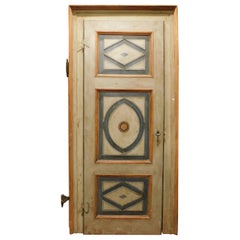 Antique Door Painted with Frame, Various Colors and Venus, Italy, 1700