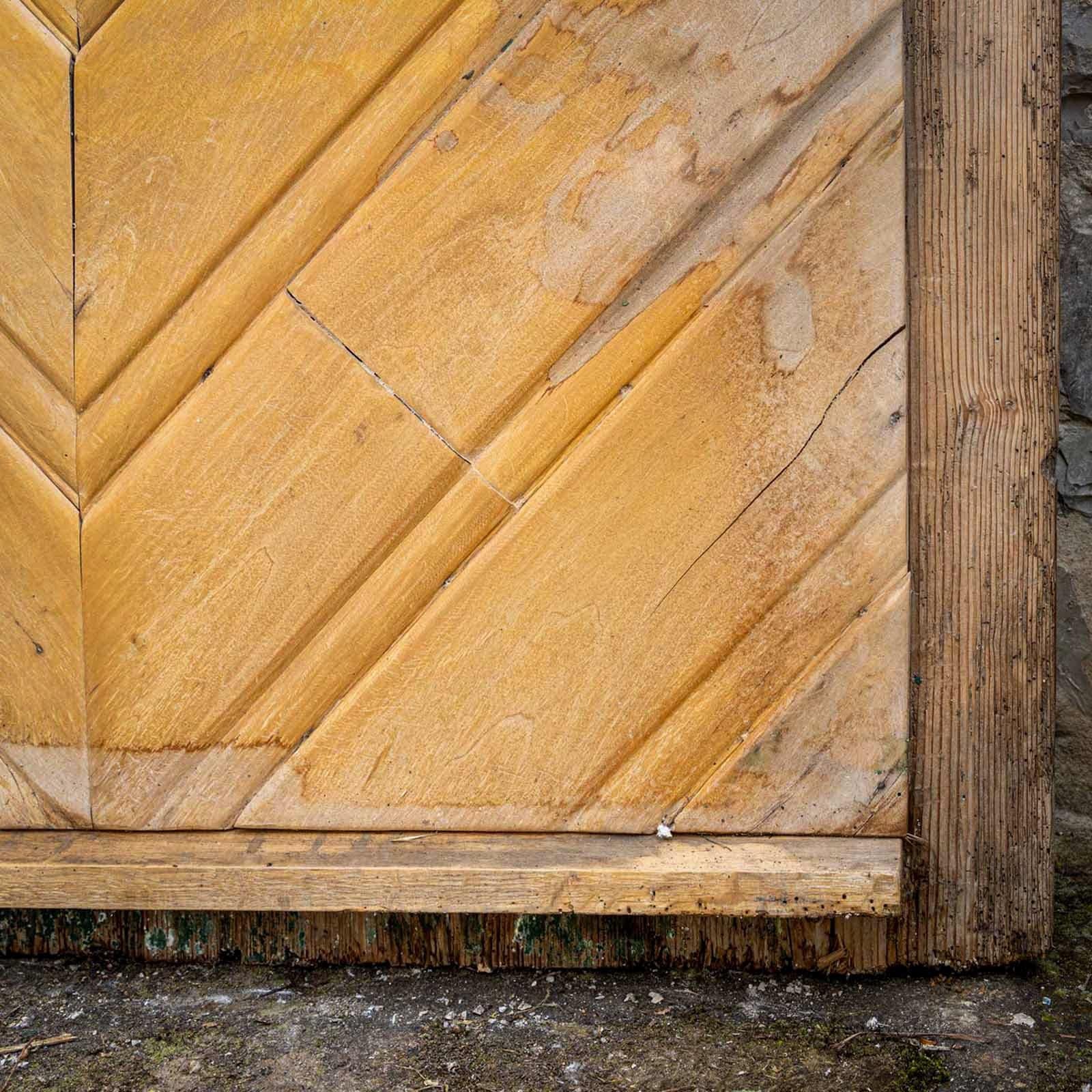 19th Century Antique Door with Chevron Design For Sale