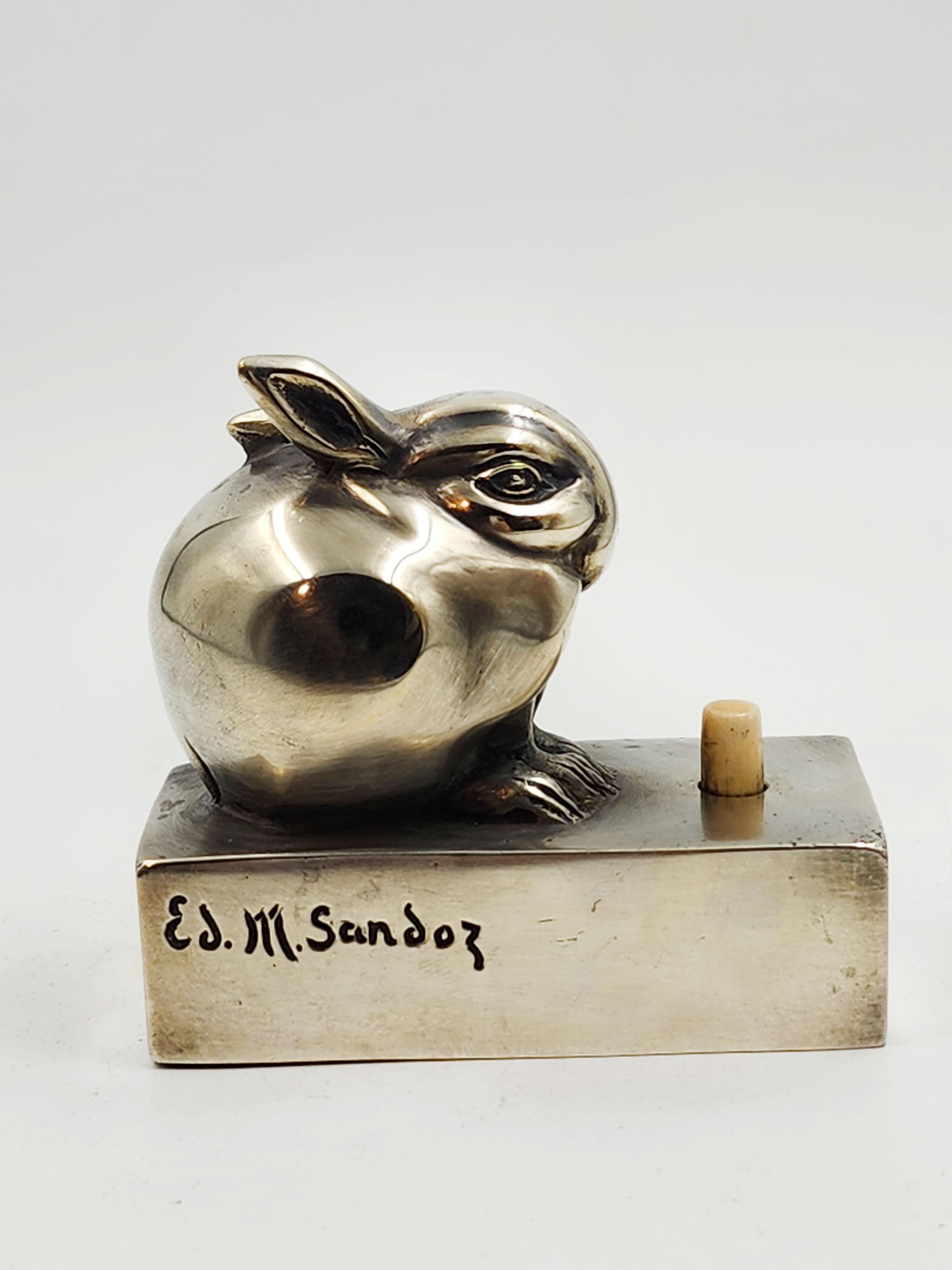 Fait main Sonnette ancienne en forme de lapin Edouard-Marcel Sandoz- 20ème siècle en vente