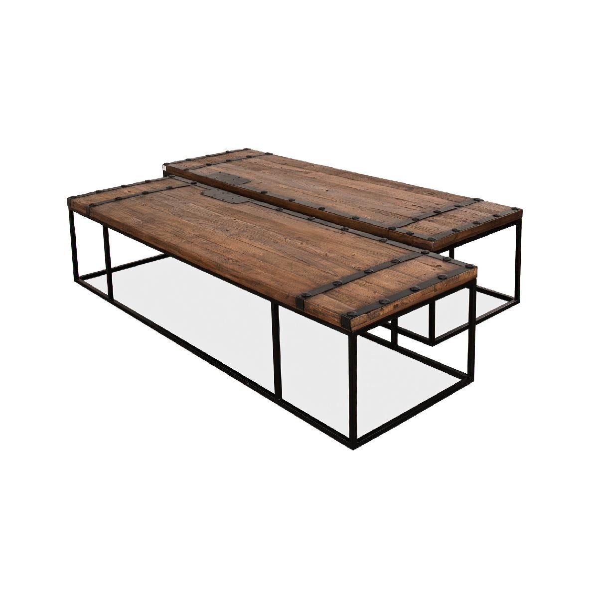 Asian Antique Doors Coffee Table For Sale