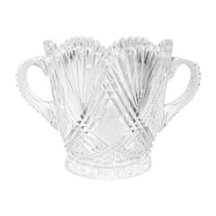 Antique Dorflinger Brilliant Period Parisian Pattern Cut Glass Ice Bucket