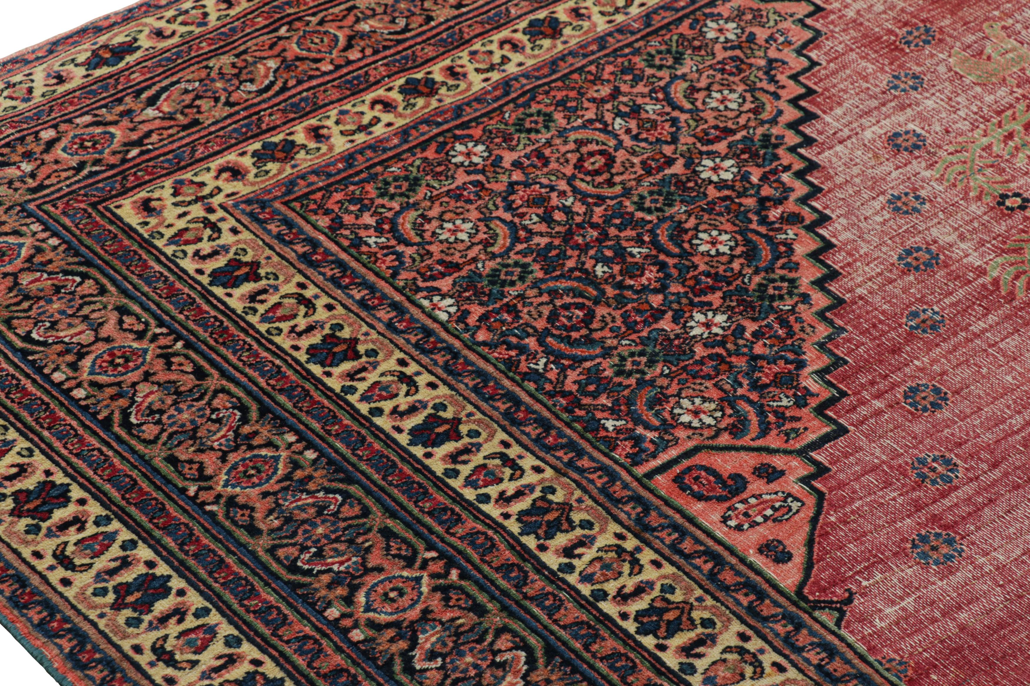 Hand-Knotted Antique Doroksh Persian Rug, Red and Pink Tree of Life Pattern - Rug & Kilim For Sale