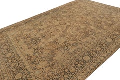 Antique Doroksh Persian Rug with Beige-Brown Floral Patterns, from Rug & Kilim