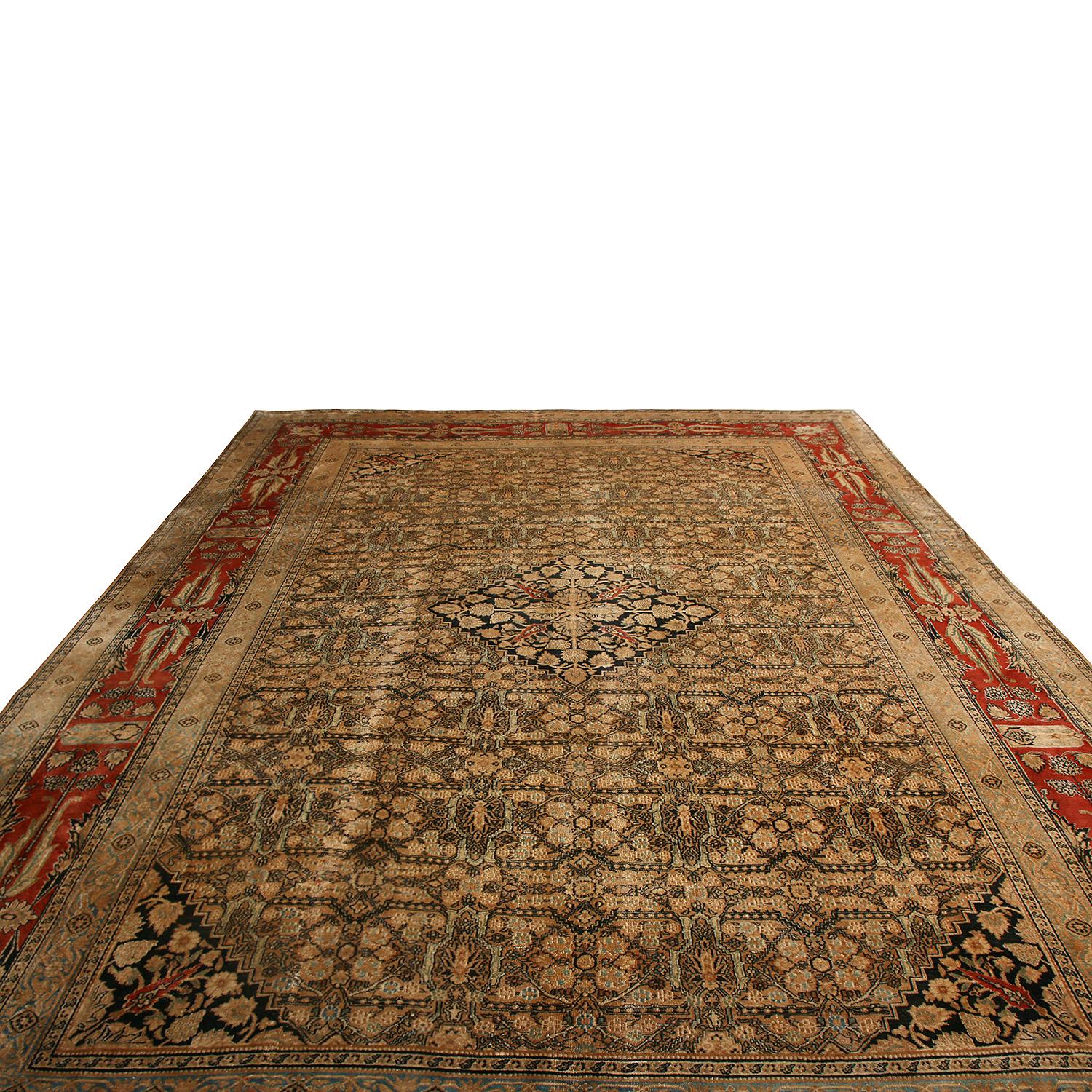 Hand knotted in Persia originating between 1870-1880, this antique Doroksh wool rug is one of the most idyllic examples of meticulous traditional drawing among its family, commonly referred to as the ideal decorator’s carpet among collectors. The