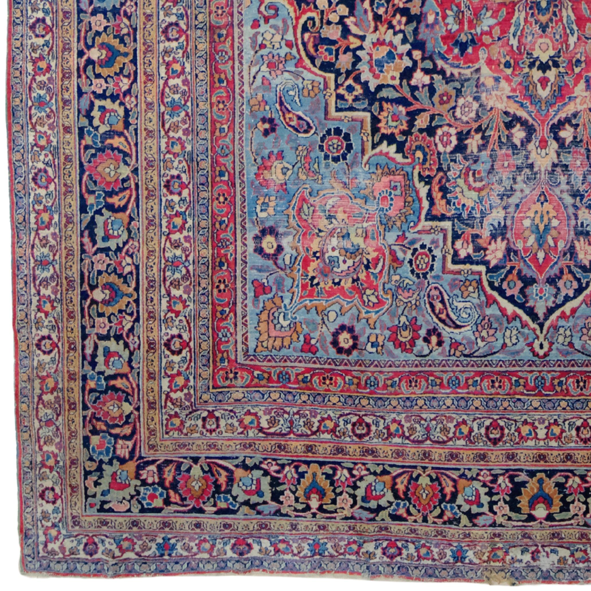 This extraordinary doroshk carpet is a rare work produced in Central Asia in the late 19th century. Its striking colors, detailed workmanship, and magnificent patterns make it one of the finest examples of traditional Persian carpet art.

Measuring