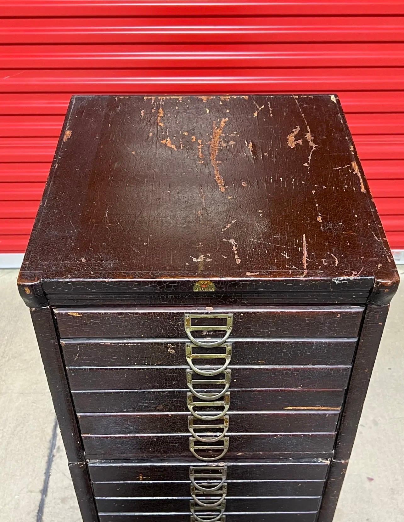 Archivador apilable antiguo Dorsey Printing Co / Archivador de impresión en venta 6