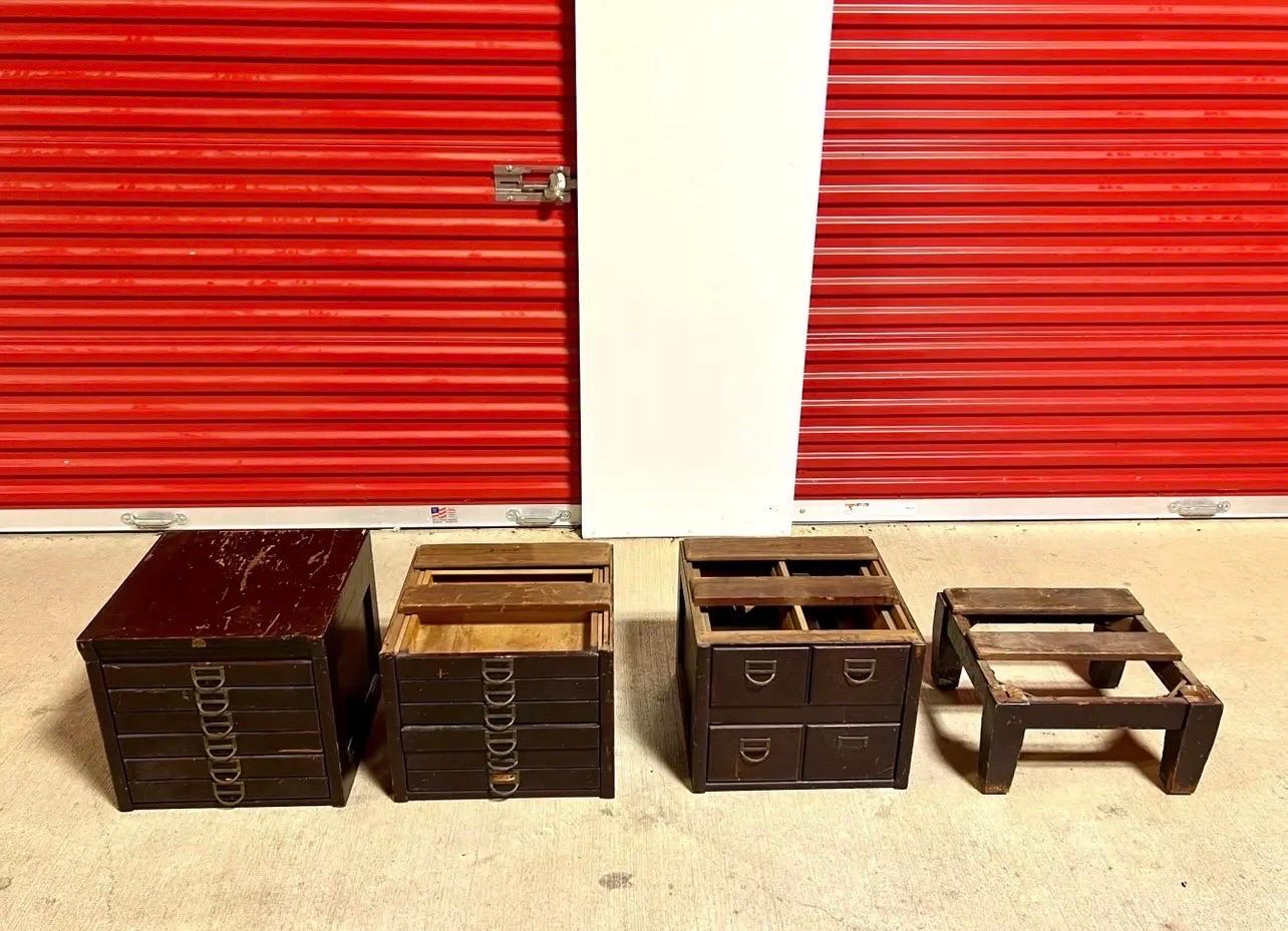 Archivador apilable antiguo Dorsey Printing Co / Archivador de impresión principios del siglo XX en venta