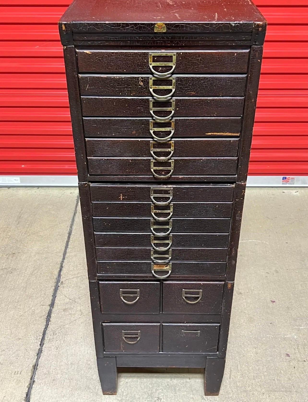 Archivador apilable antiguo Dorsey Printing Co / Archivador de impresión en venta 2