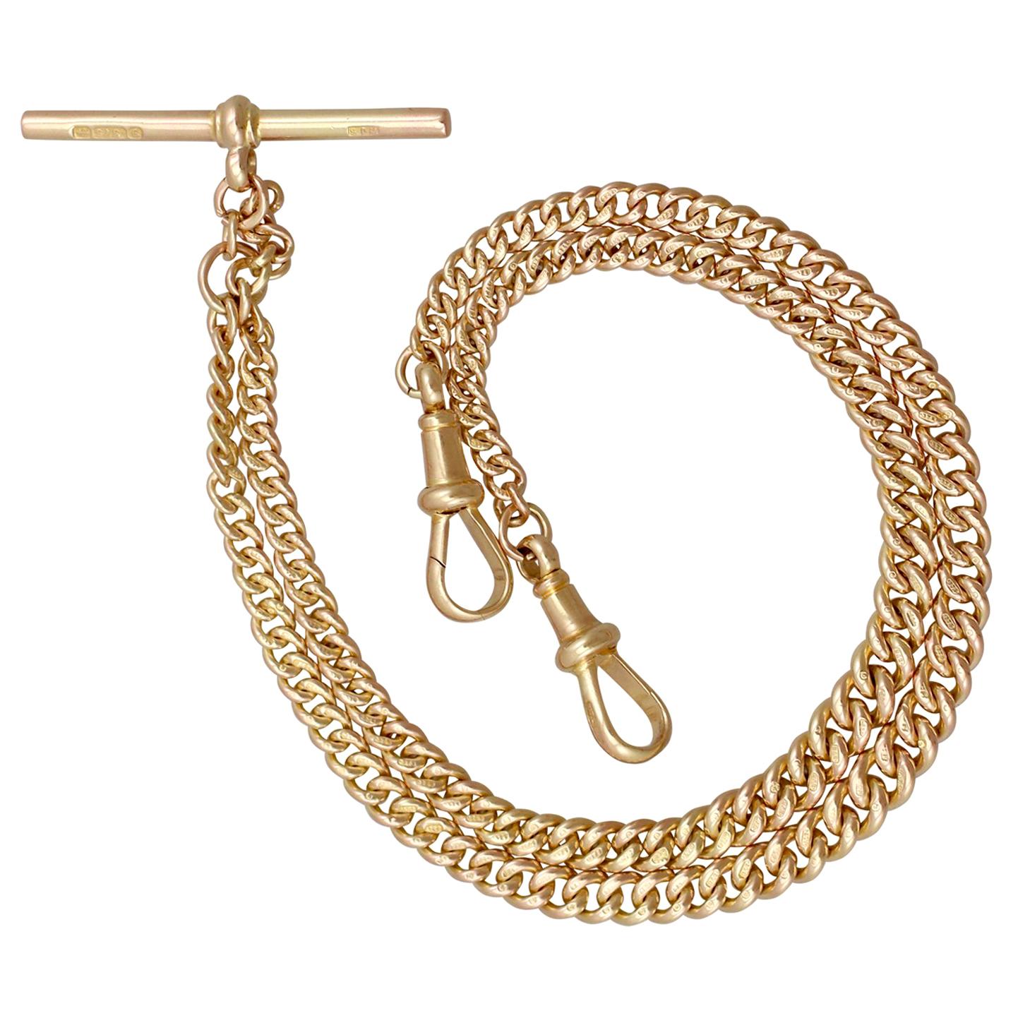 Antique Double Albert Watch Chain in Yellow Gold at 1stDibs