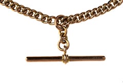 Antique Double Albert Watch Rose Gold Chain, British Hallmarked 1919