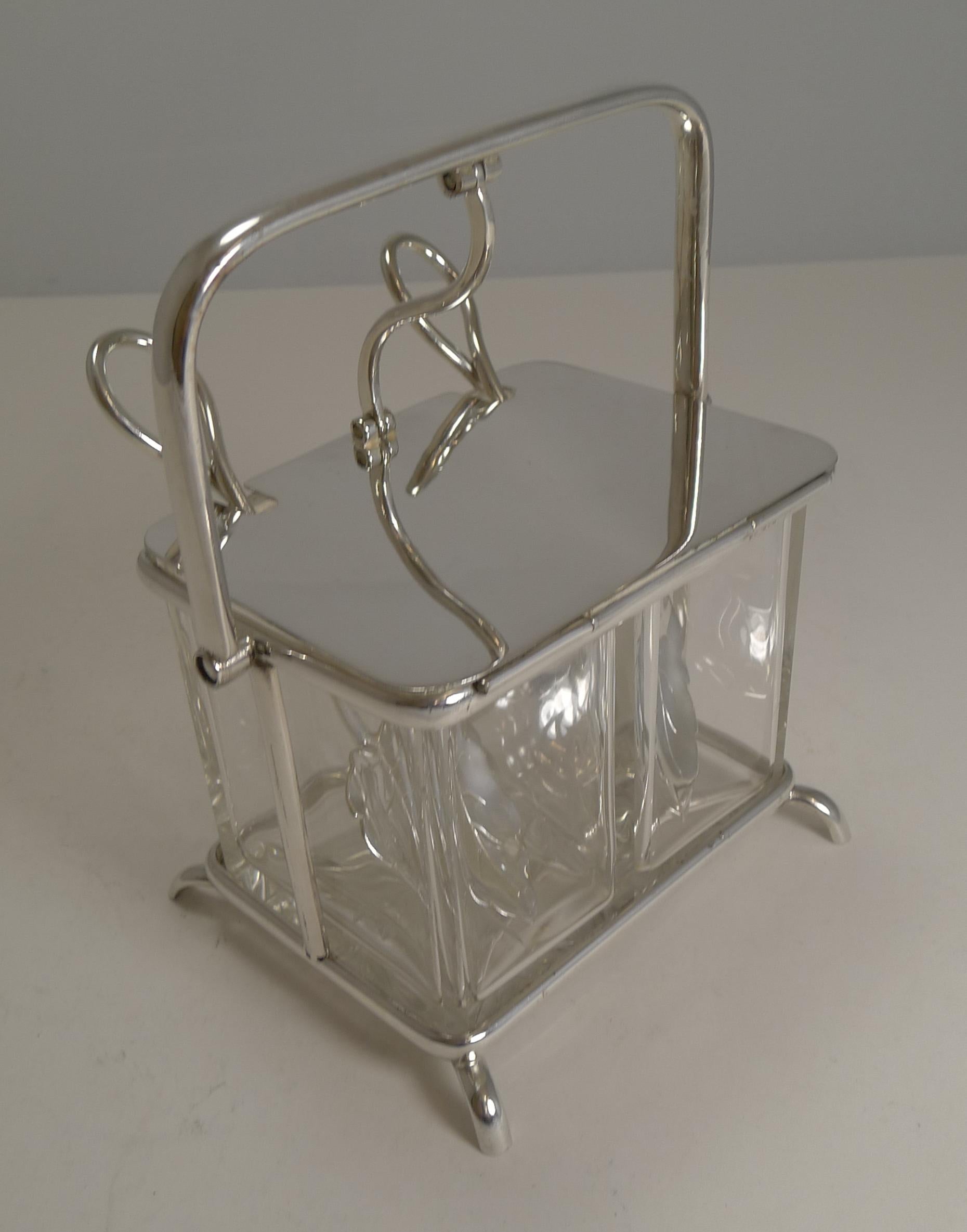 Antique Double Automated Preserve / Jam Box by Goldsmiths and Silversmiths Co. In Excellent Condition In Bath, GB