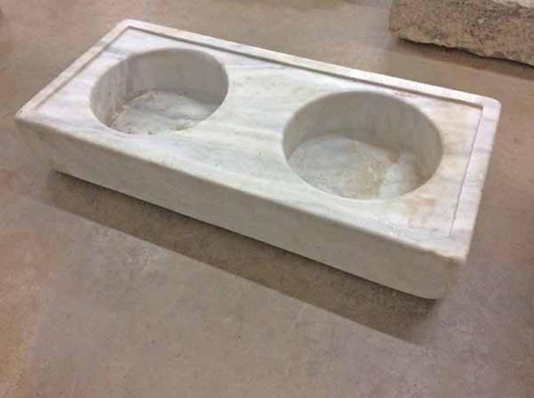 Greek Antique Double Basin Marble Sink, circa 1800s