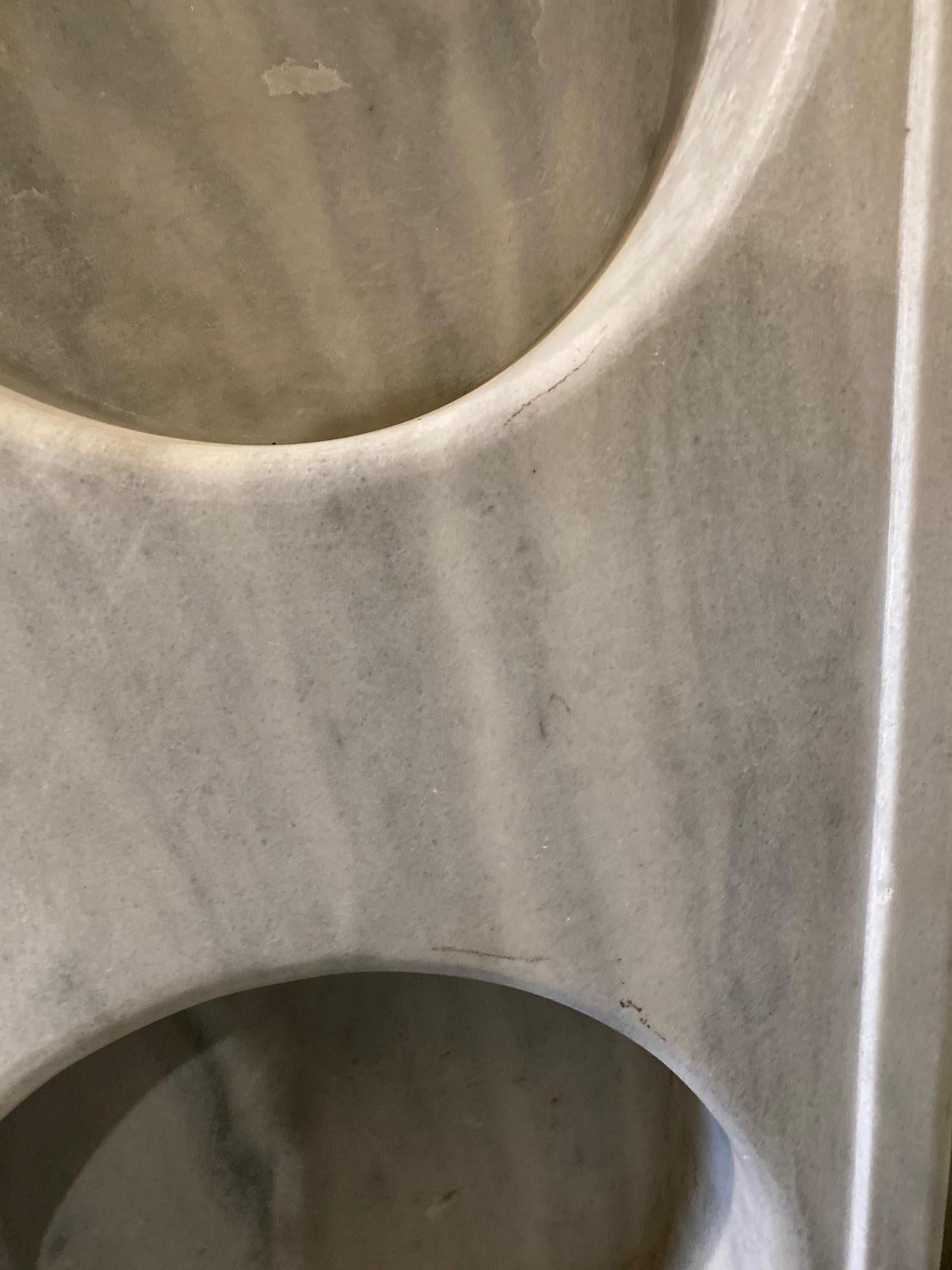 Antique Double Basin Marble Sink, circa 1800s 1
