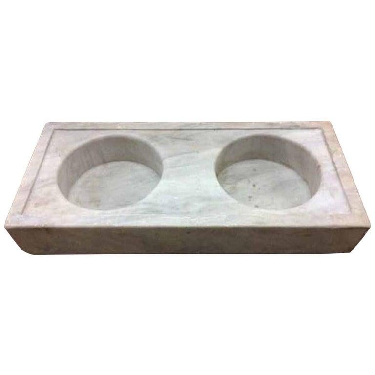 Antique Double Basin Marble Sink For Sale