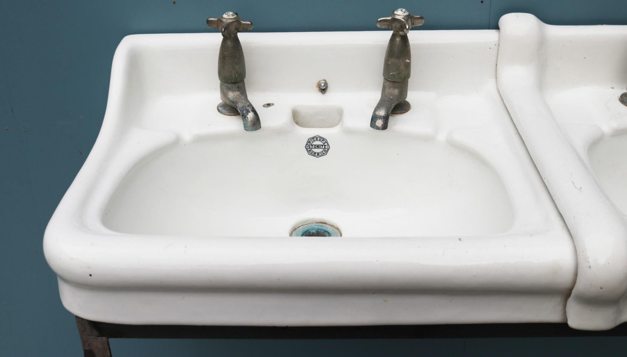 20th Century Antique Double Basin with Stand For Sale