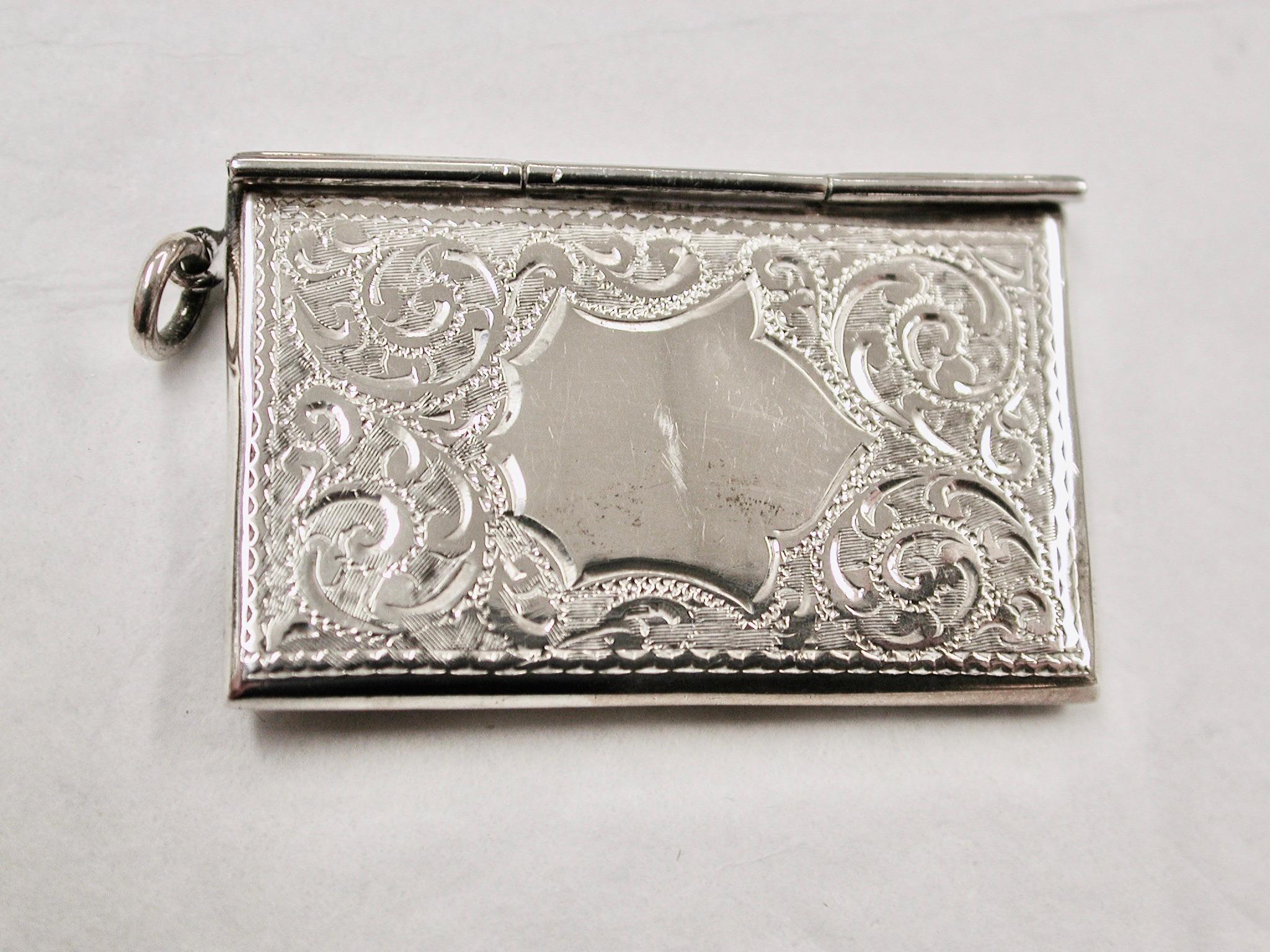 Antiguo estuche para sellos con forma de carta de doble compartimento 1908 Adie & Lovekin B'ham Eduardiano