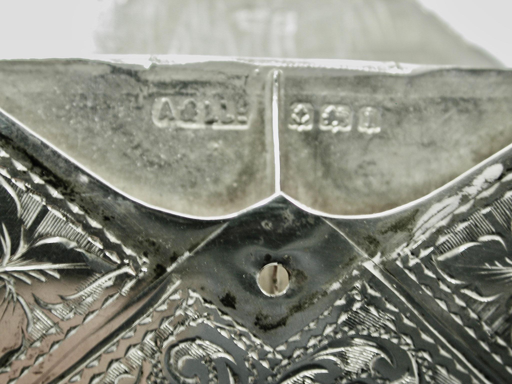 Antiguo estuche para sellos con forma de carta de doble compartimento 1908 Adie & Lovekin B'ham en Bueno Estado en London, GB