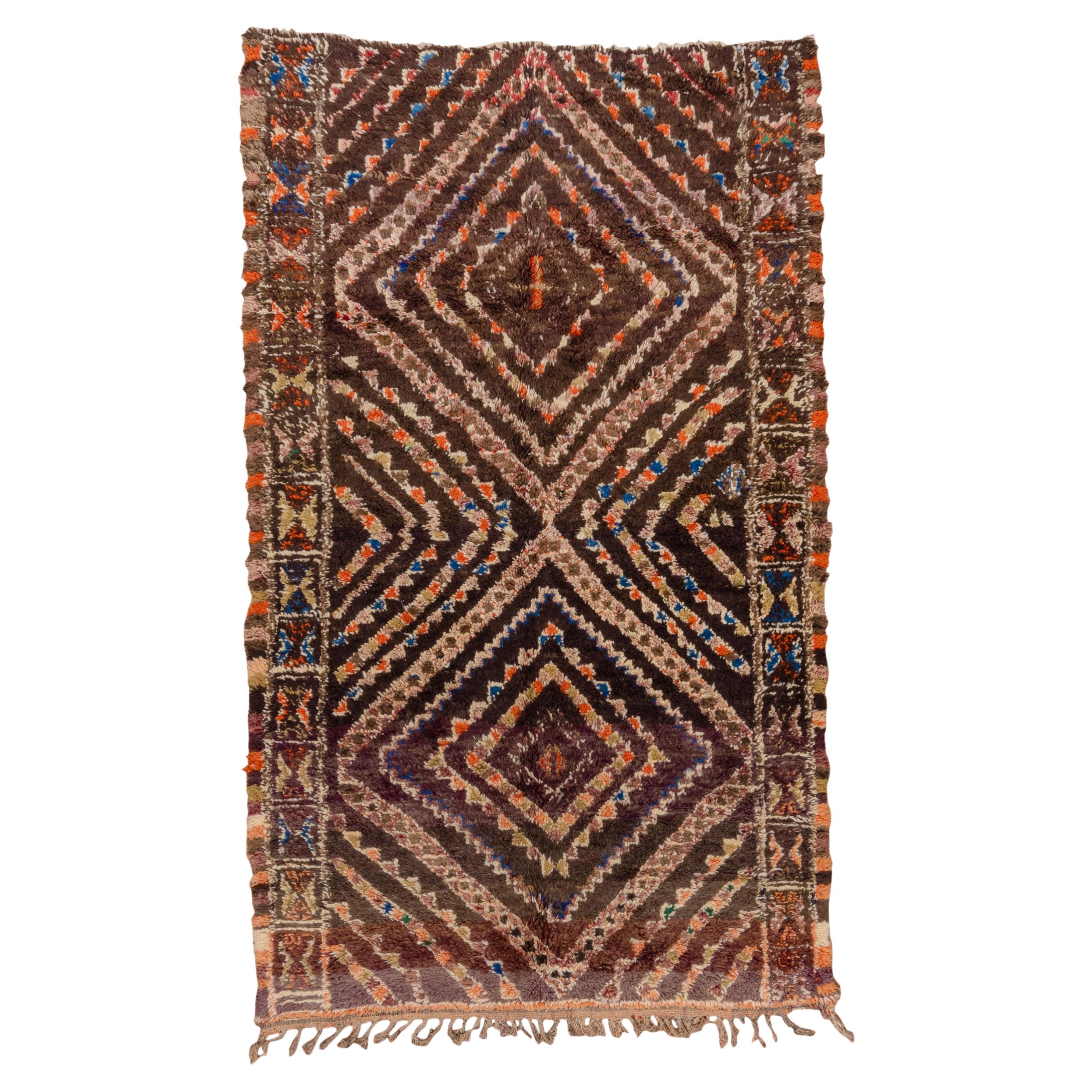 Antique Double Diamond Moroccan Loose Knot Weave  For Sale