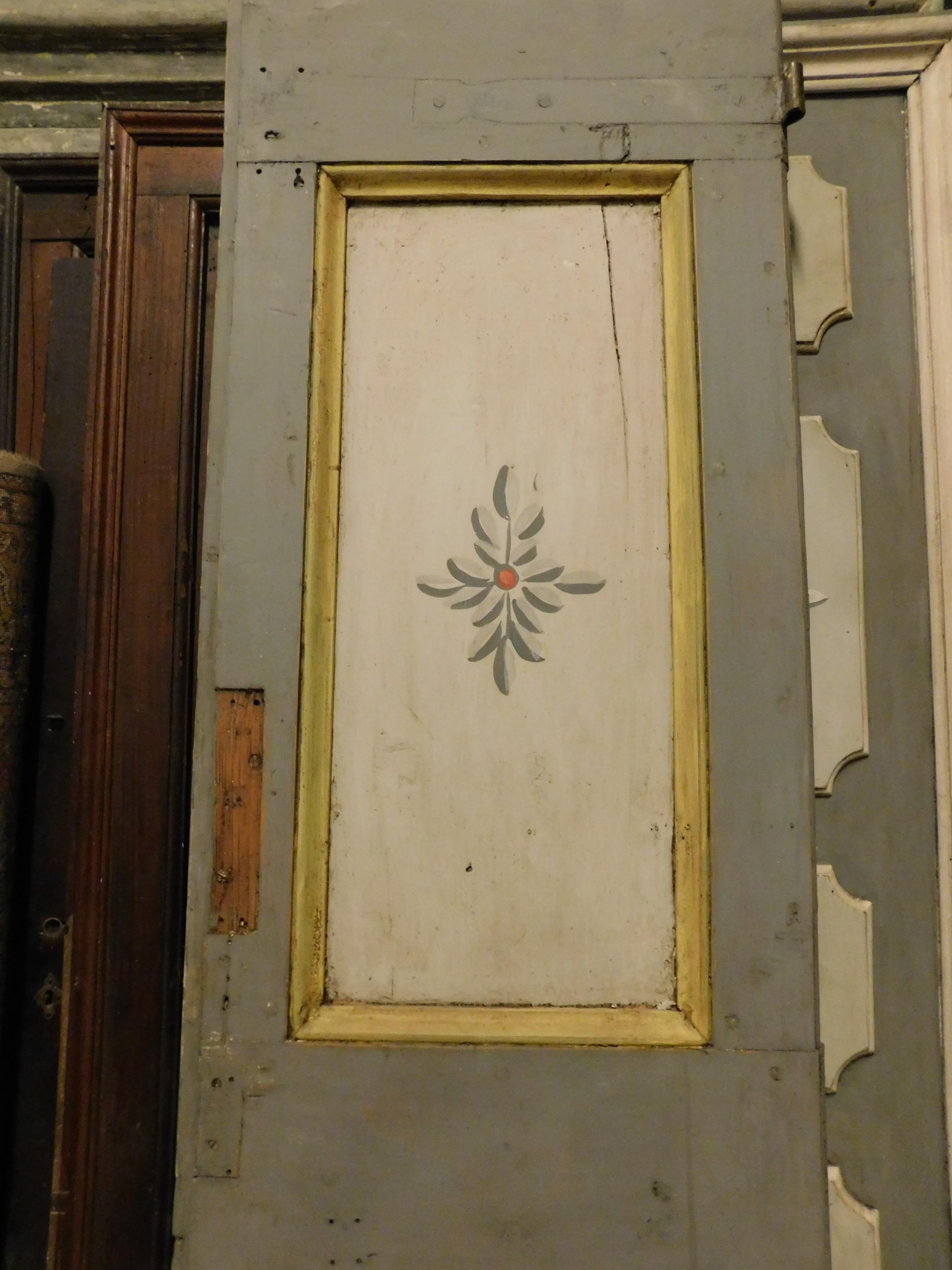 Antique Double Door, Lacquered and Painted, 19th Century, Italy For Sale 1