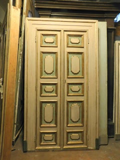 Antique Double Door Lacquered/Gilded with Frame, '700 Italy