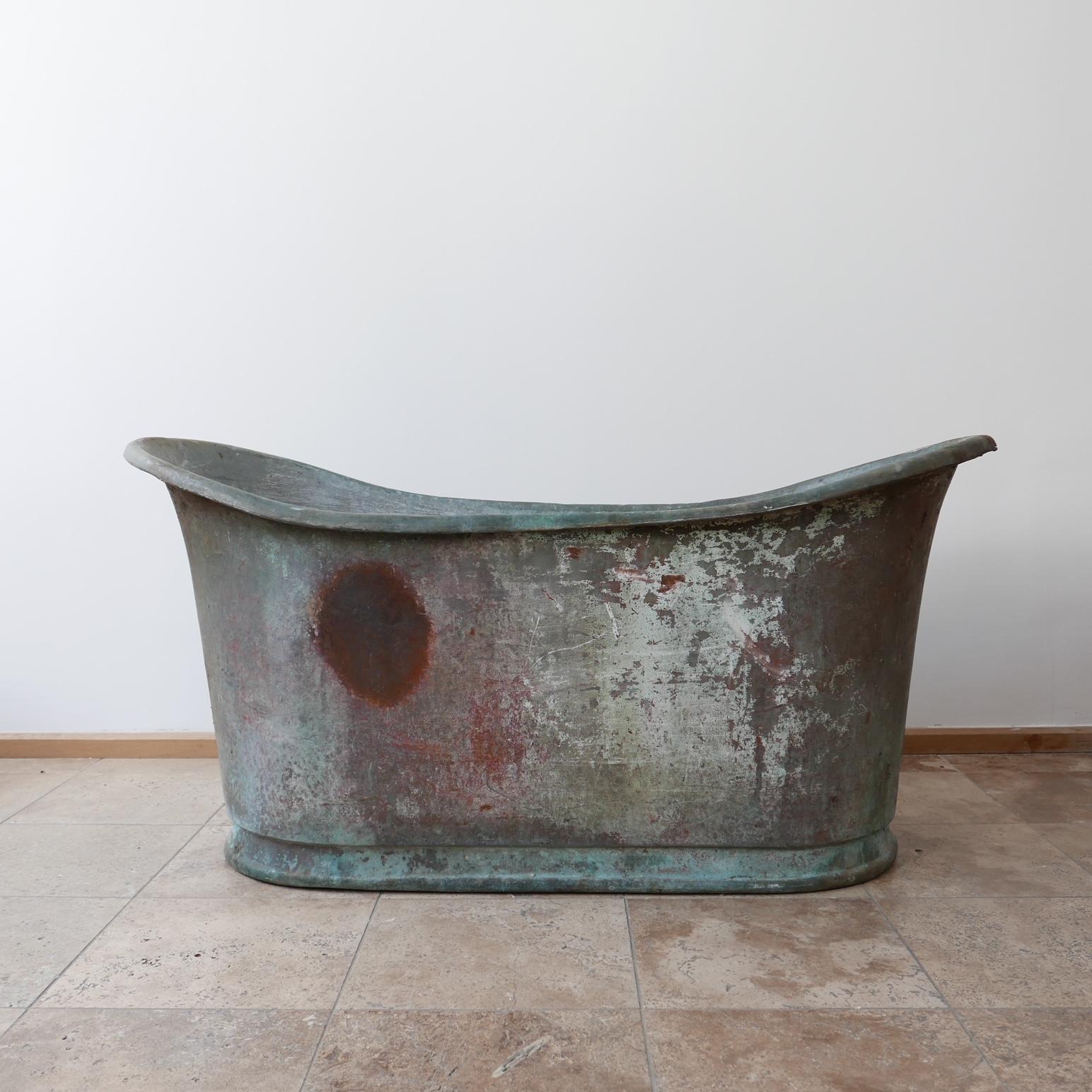 Antique Double End French Copper Bath In Good Condition In London, GB