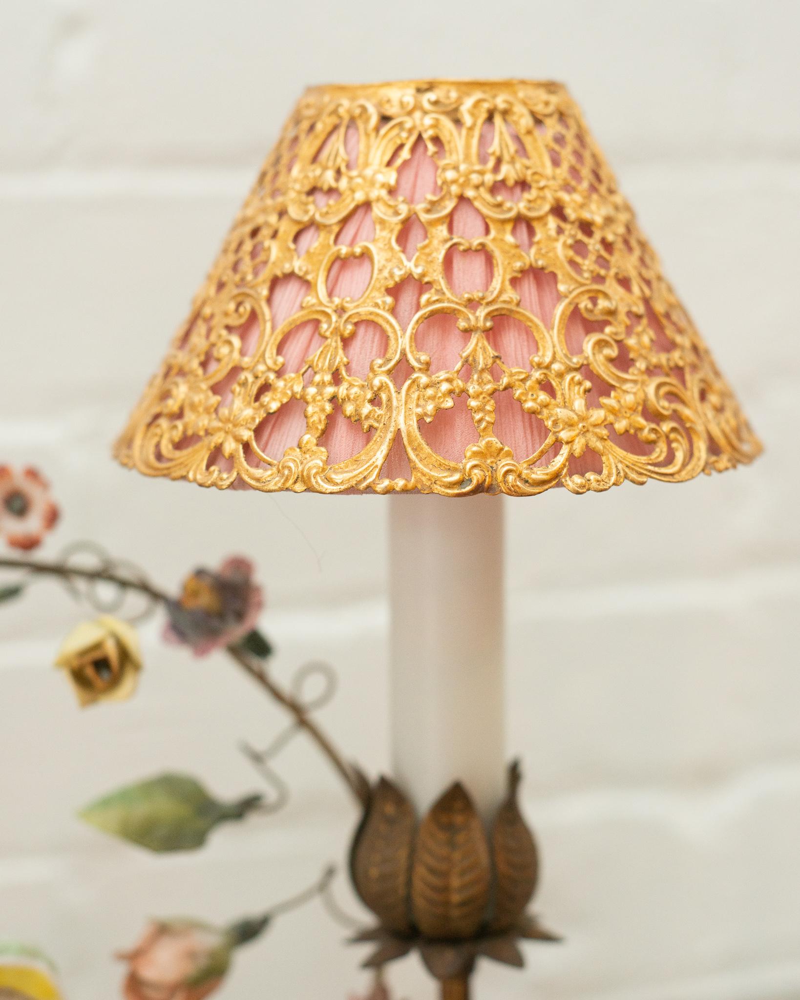 antique lamps with flowers