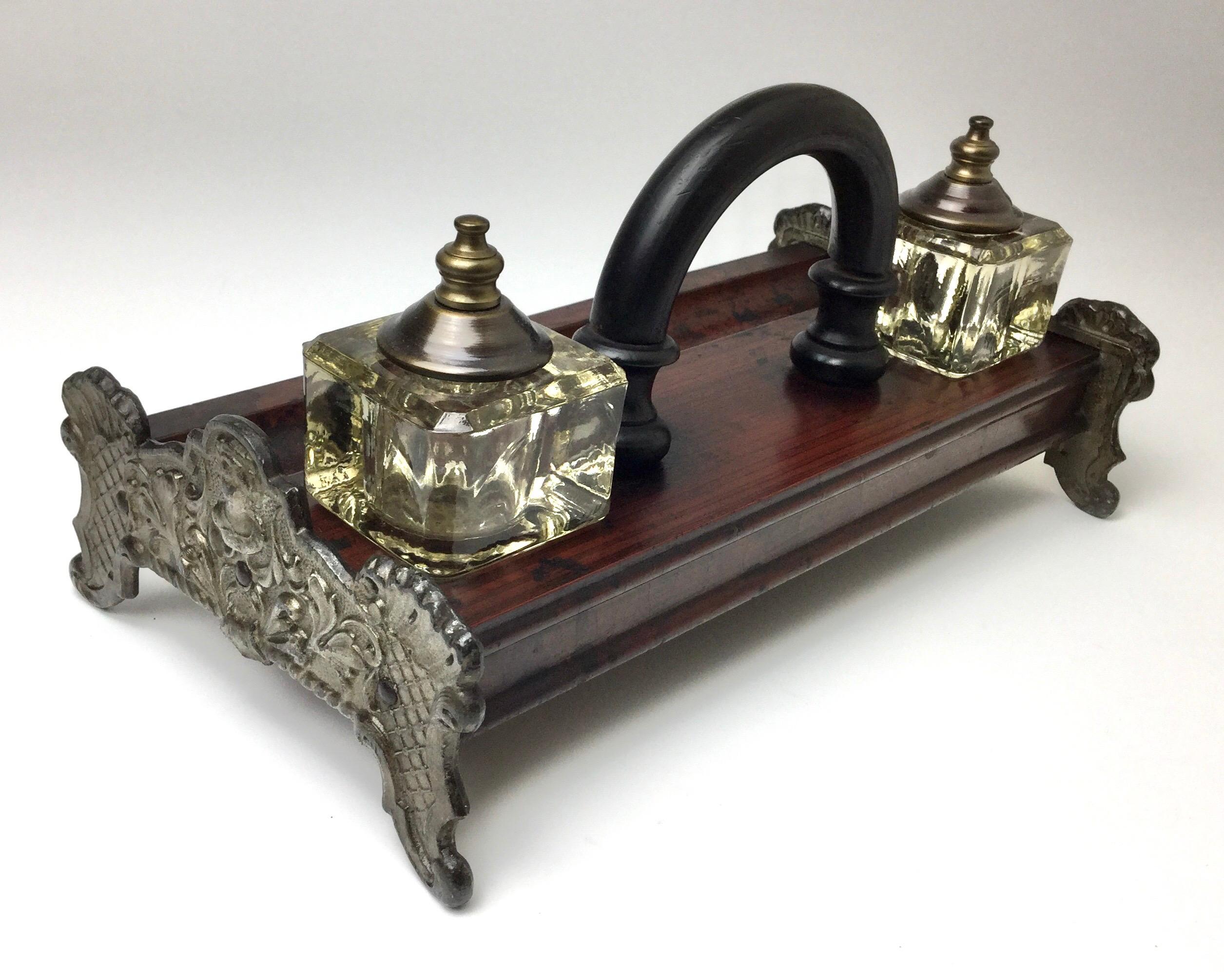 vintage inkwell desk set