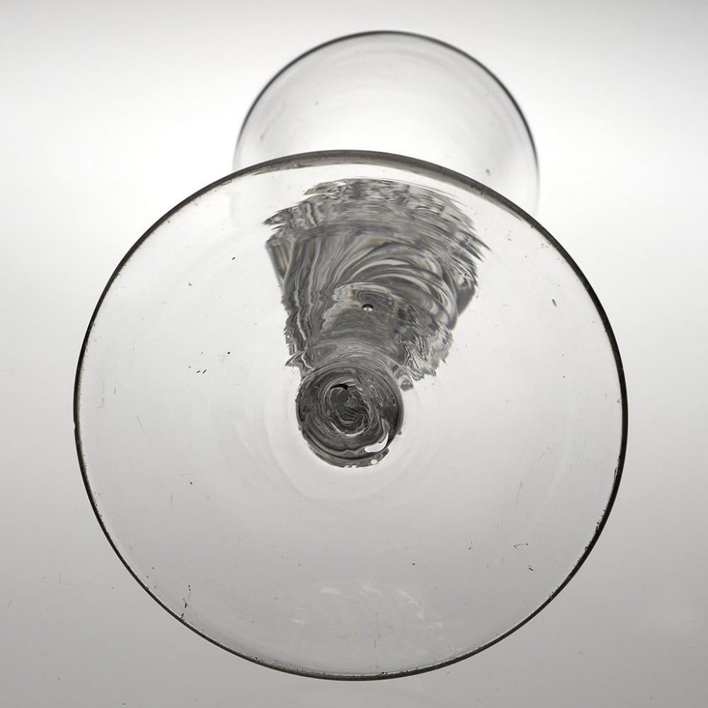 Antikes Doppelknauf-Weinglas mit zusammengesetztem Stiel, um 1750 (18. Jahrhundert und früher) im Angebot