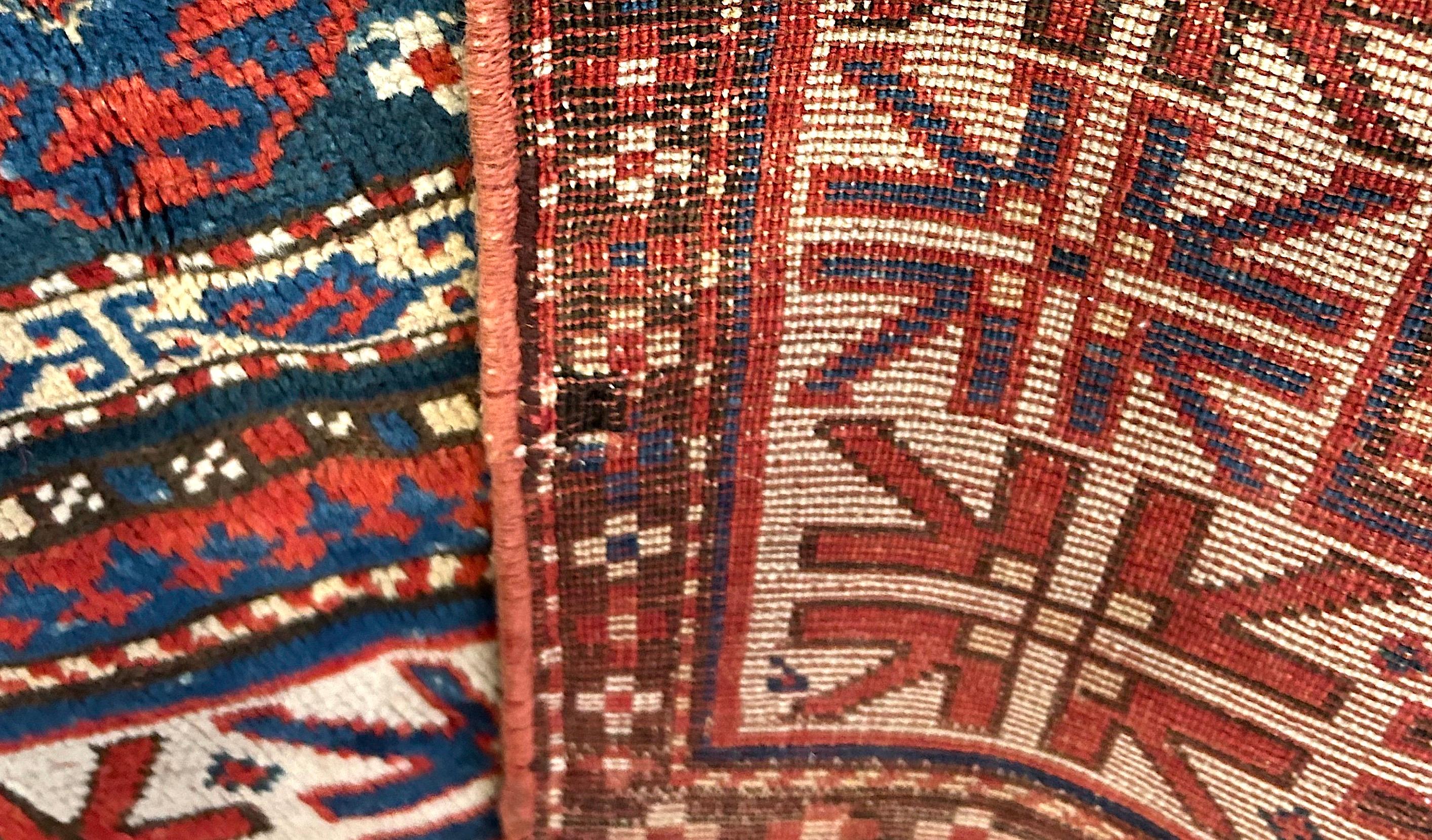 Antique Double Niche Karachov Kazak Caucasian Rug For Sale 1