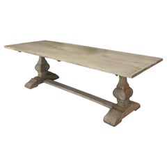 Mesa de banquete antigua de doble pedestal