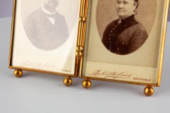 Antiker doppelreihiger Bilderrahmen, Art déco, Frankreich, um 1920, 6 x 10 cm