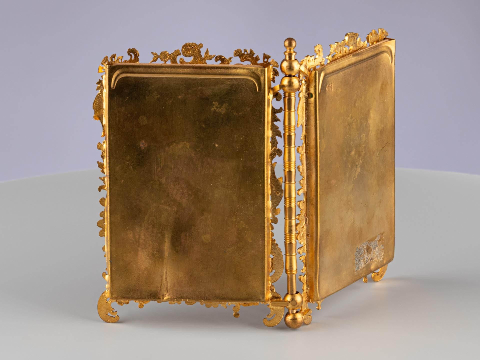 French Antique Double Picture Frame, France, Circa 1860, 6 x 9 cm For Sale