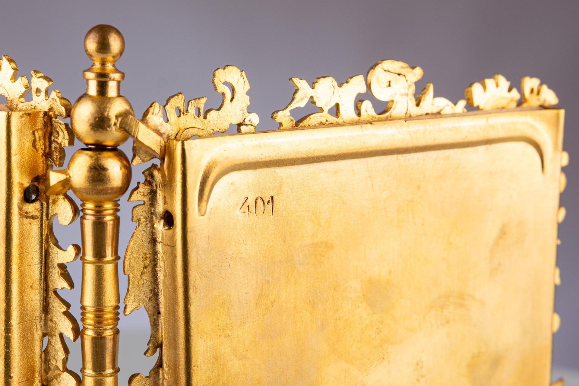 19th Century Antique Double Picture Frame, France, Circa 1860, 6 x 9 cm For Sale