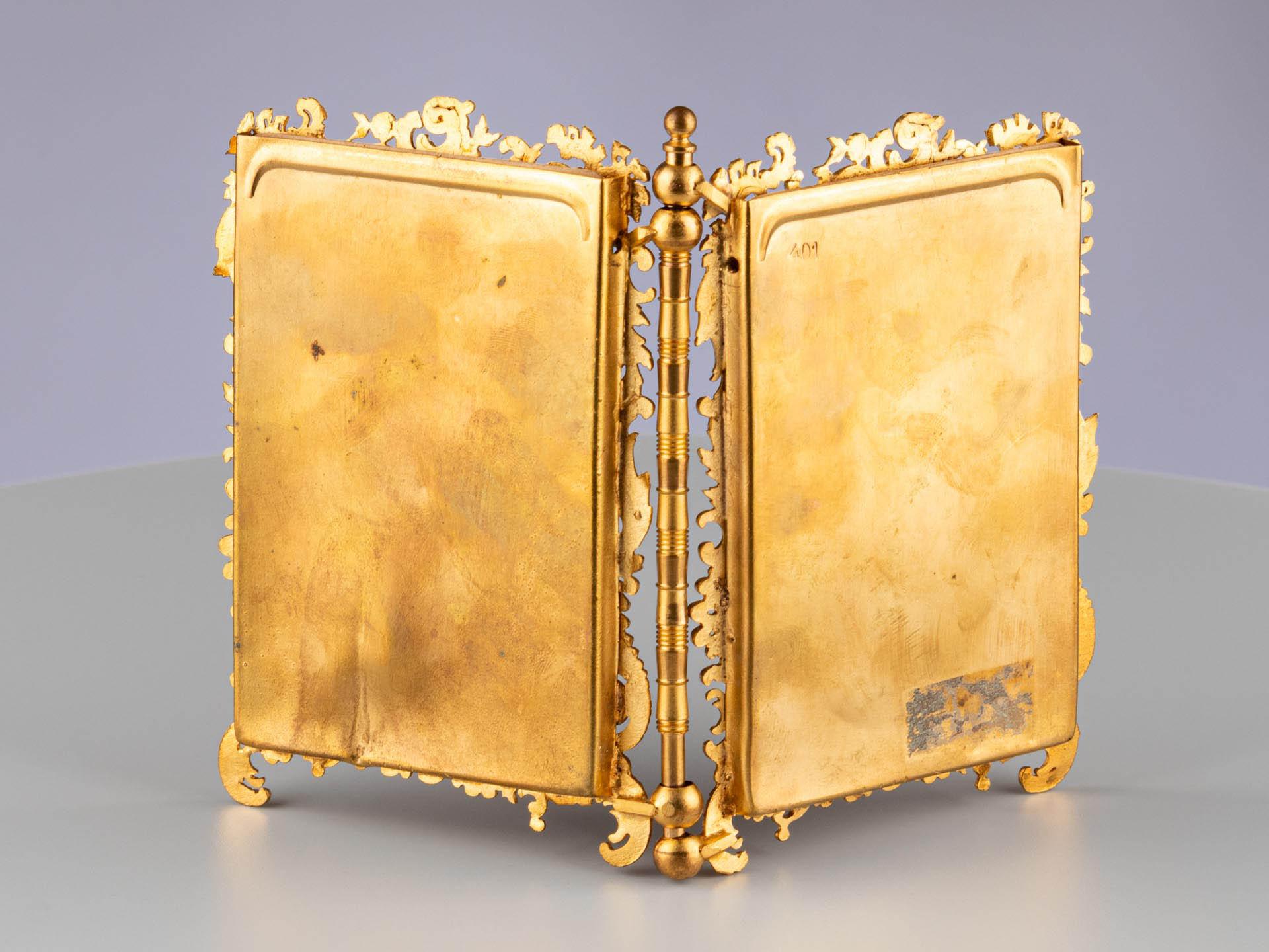 Antique Double Picture Frame, France, Circa 1860, 6 x 9 cm For Sale 1