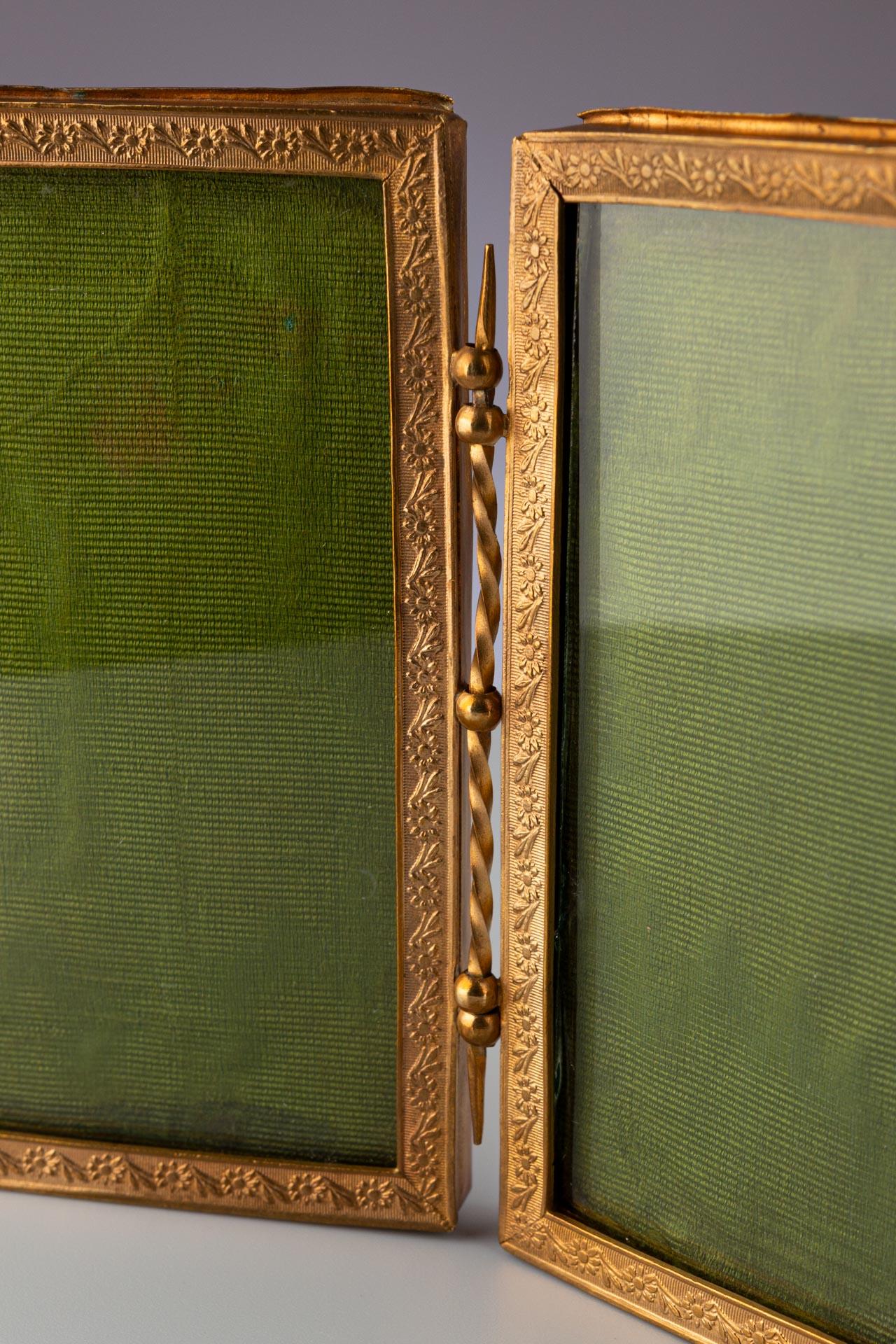 Antique Double Picture Frame, Louis XVI Style, France, Circa 1880, 6 x 9 cm 2