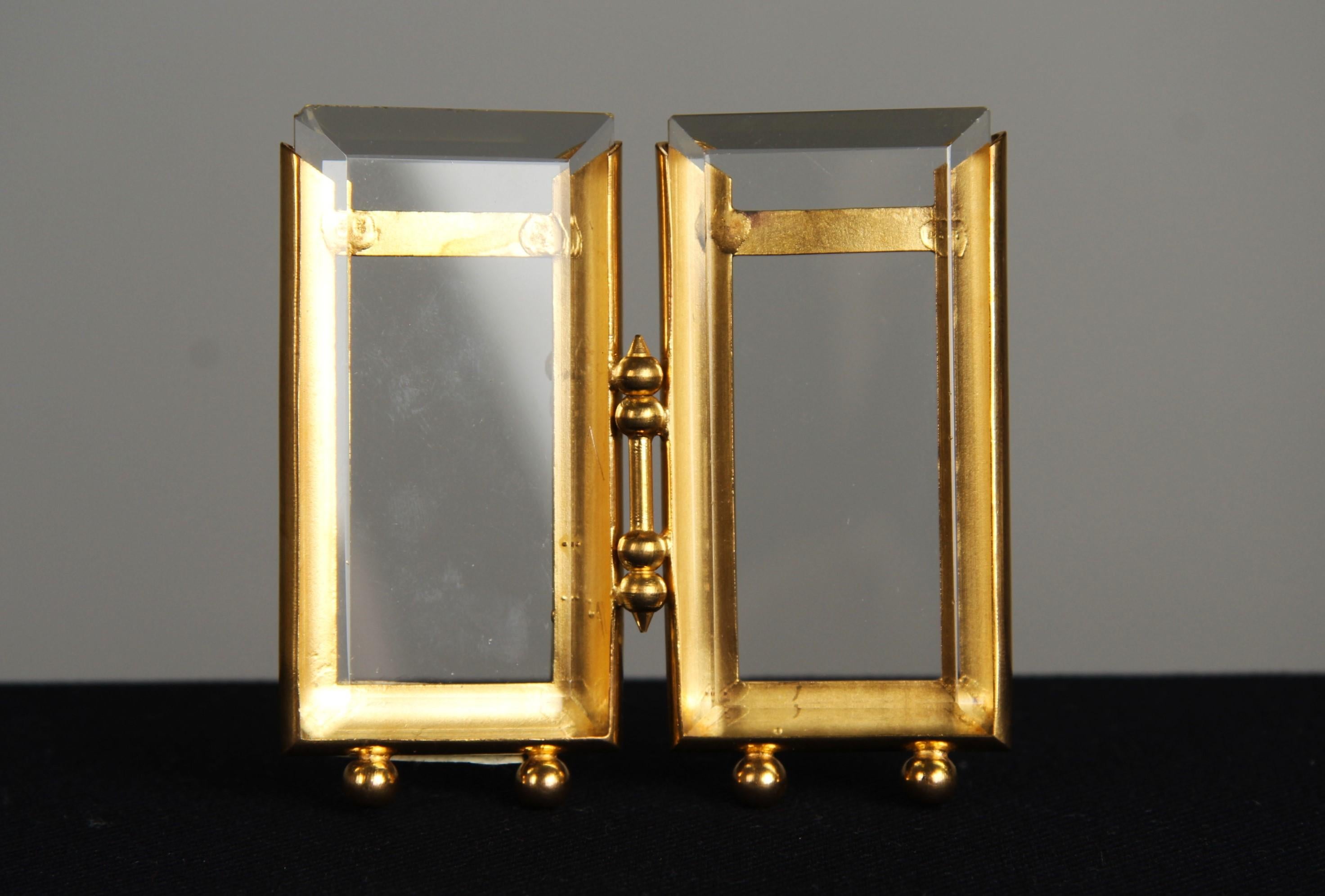 19th Century Antique Double Picture Frame, Victorian, France, 1880s, 4 x 8 cm For Sale