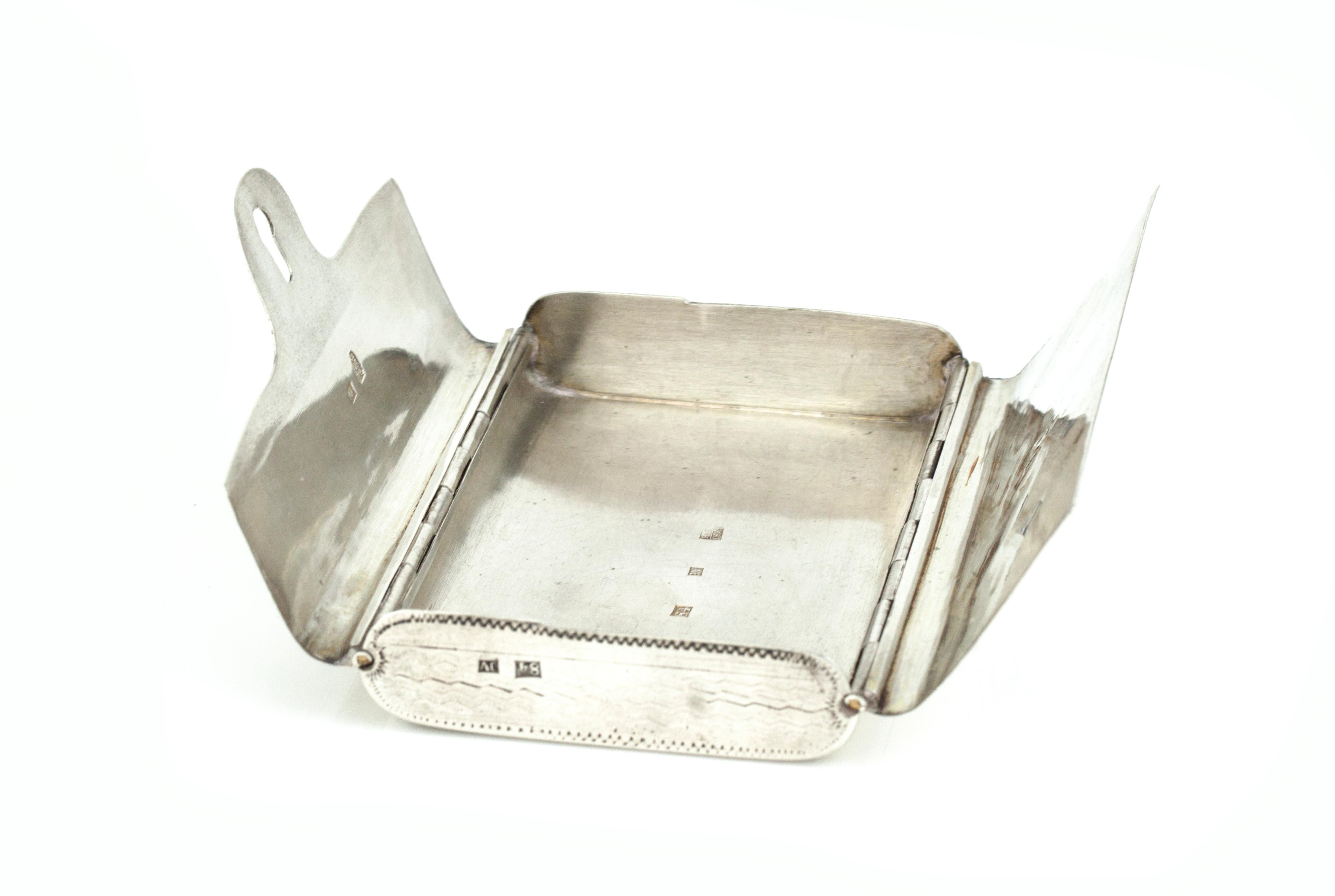 Silver Antique Double Sided Cigarette Case