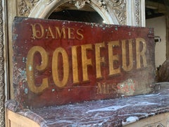 Antique Double Sided French Hairdresser Sign