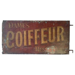 Antique Double Sided French Hairdresser Sign
