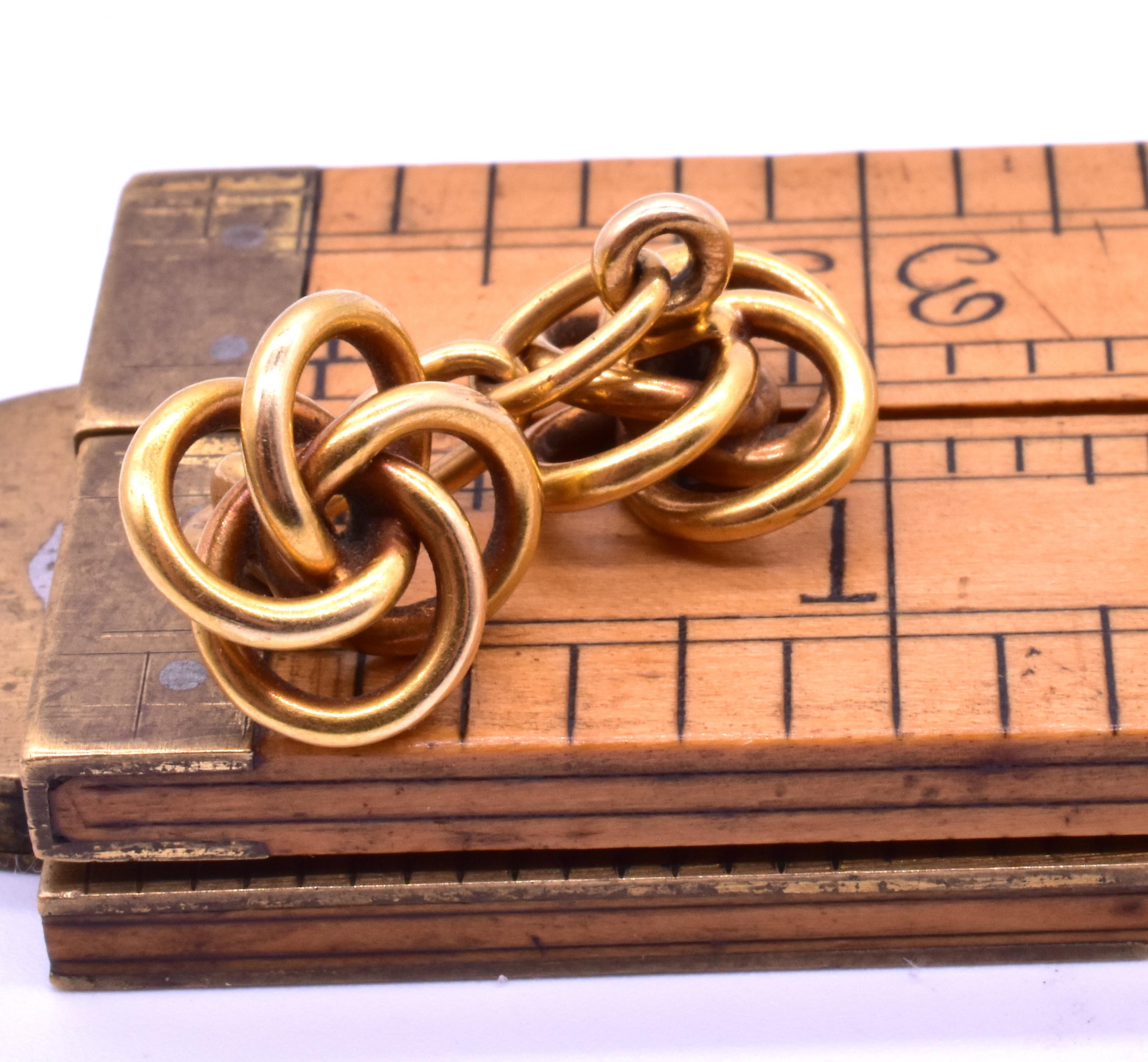 Antique Double-Sided Lover's Knot Cufflinks, circa 1890 In Excellent Condition In Baltimore, MD